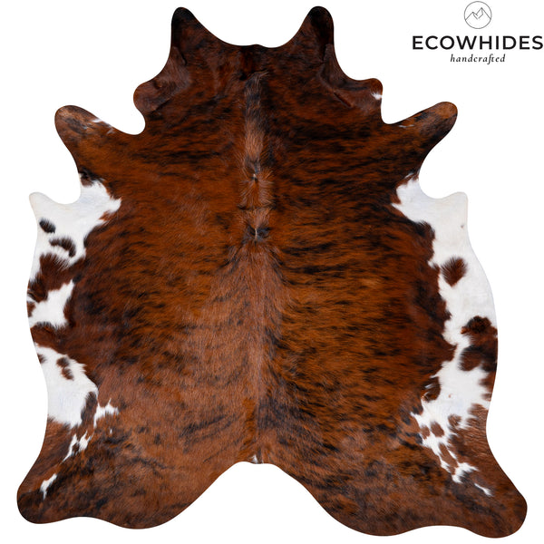 Brindle White Belly Cowhide Rug Size 7' L X 6'6'' W 5271 , Stain Resistant Fur | eCowhides