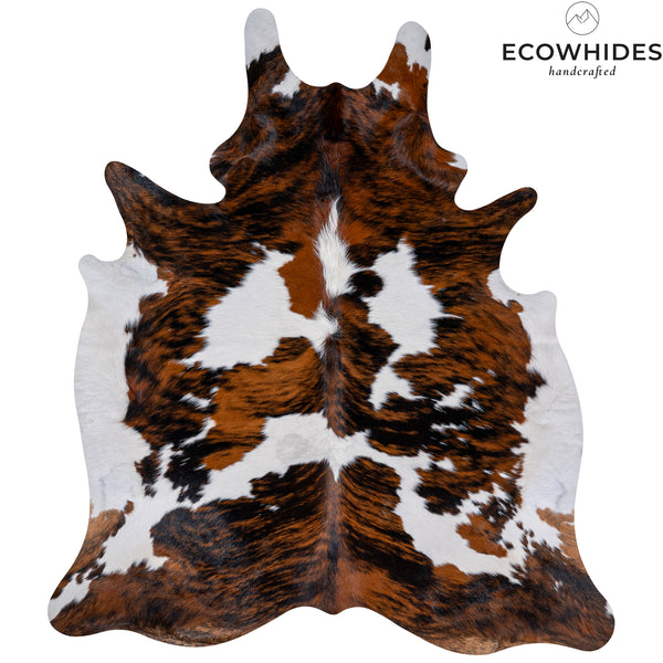 Tricolor Cowhide Rug Size 7'5'' L X 6'2'' W 5289 , Stain Resistant Fur | eCowhides