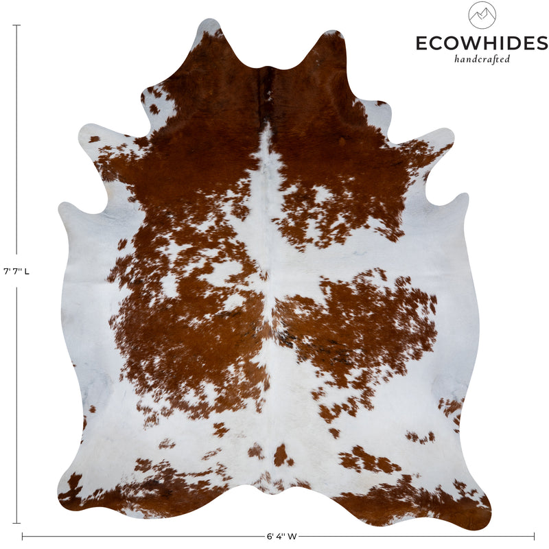 Tricolor Cowhide Rug Size 7'7'' L X 6'4'' W 5291 , Stain Resistant Fur | eCowhides