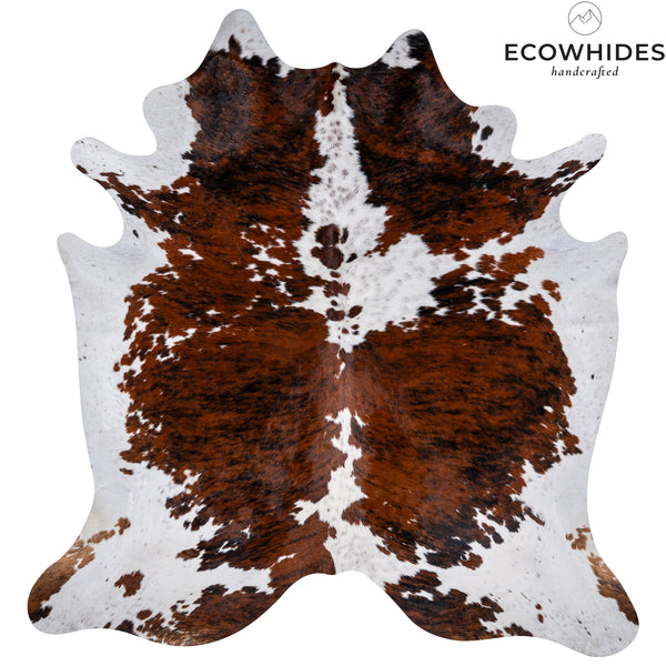 Tricolor Cowhide Rug Size 7'6'' L X 6'8'' W 5302 , Stain Resistant Fur | eCowhides