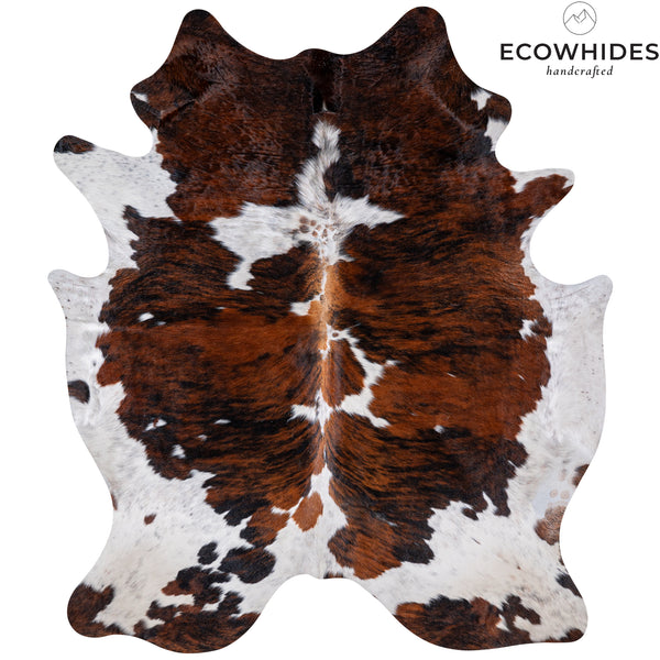 Tricolor Cowhide Rug Size 7'3' L X 5'9'' W 5391 , Stain Resistant Fur | eCowhides