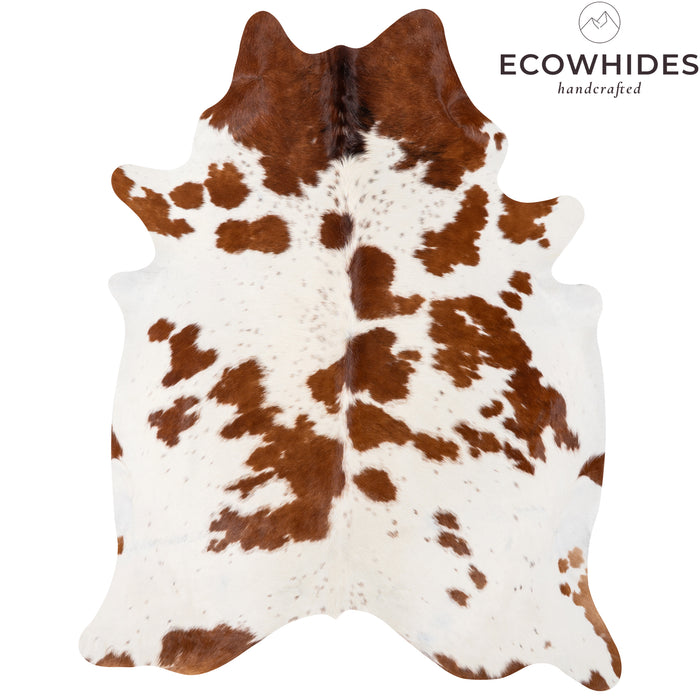 Brazilian Brown and White Cowhide Rug Size 6'10" L x 5'8" W 0590