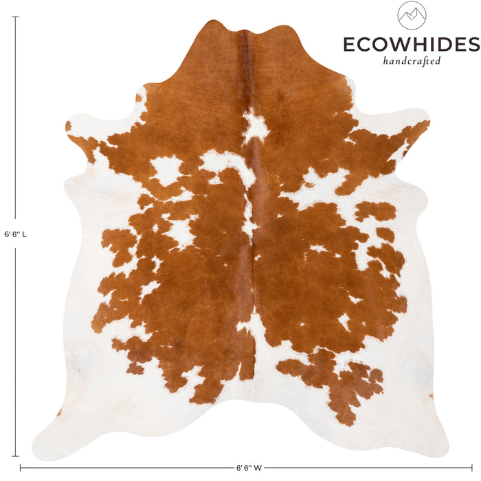 Brazilian Brown and White Cowhide Rug Size 6'6" L x 6'6" W 0605