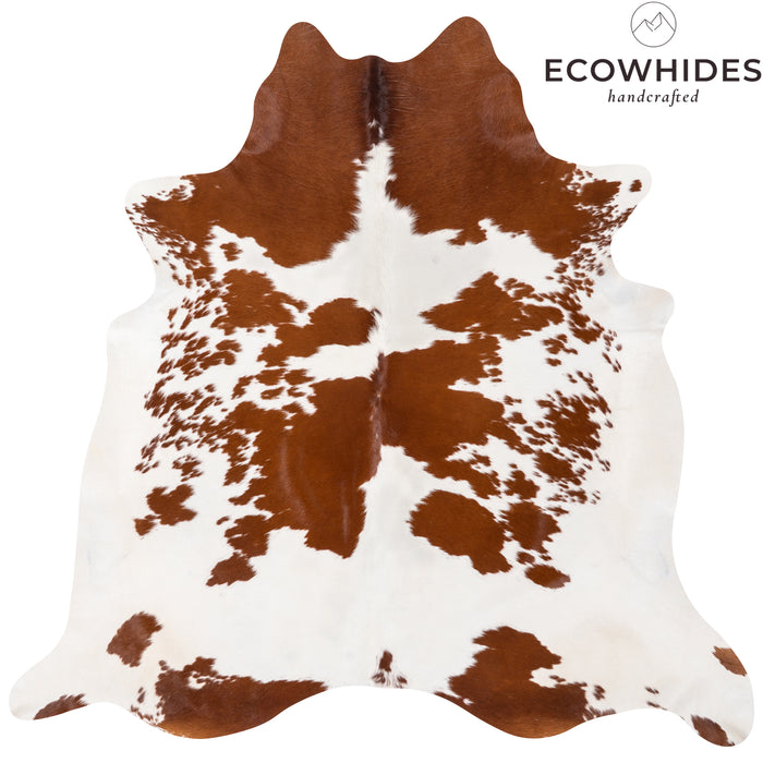Brazilian Brown and White Cowhide Rug Size 6'9" L x 7'0" W 0606