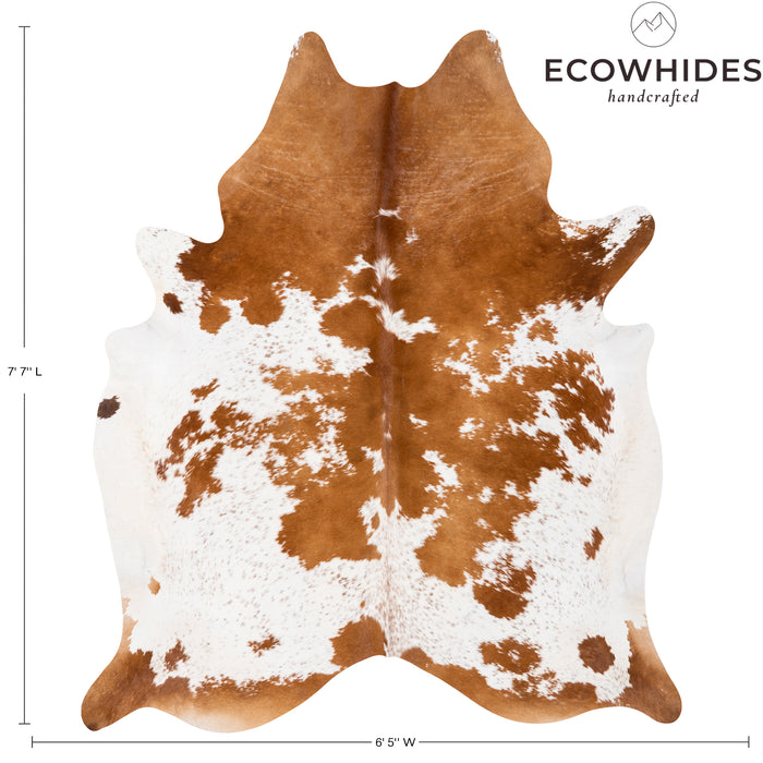 Brazilian Brown and White Cowhide Rug Size 7'7" L x 6'5" W 0612