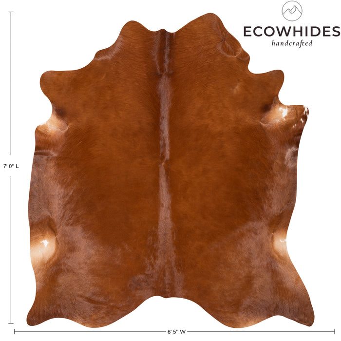 Brazilian Brown Cowhide Rug Size 7'0" L x 6'5" W 0633