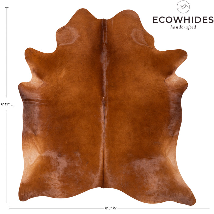Brazilian Brown Cowhide Rug Size 6'11" L x 6'5" W 0639