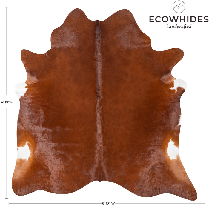 Brazilian Brown Cowhide Rug Size 6'10" L x 6'10" W 0640