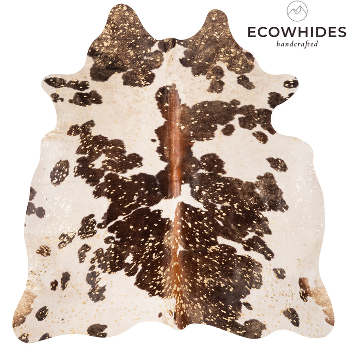 Brazilian Gold Metallic Cowhide Rug Size 6'5" L x 6'5" W 8954