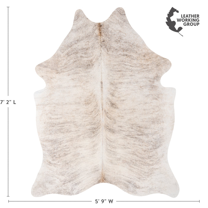 Brazilian Light Grey Brindle Cowhide Rug Size 7'2" L x 5'9" W 0899