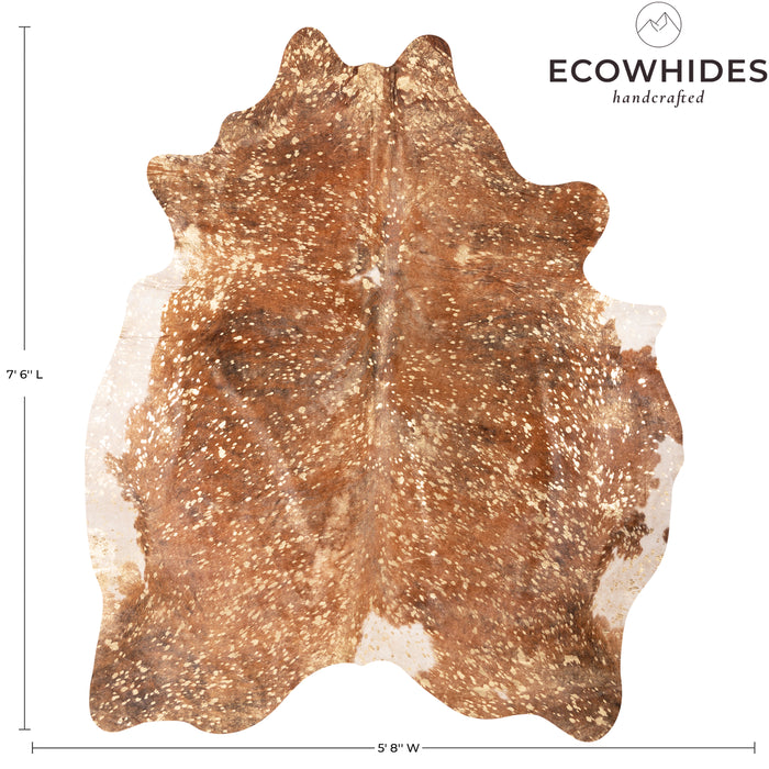 Brazilian Gold Metallic Cowhide Rug Size 7'6" L x 5'8" W 9032