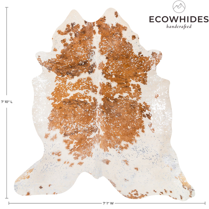 Brazilian Silver Metallic Cowhide Rug Size 7'2" L x 6'7" W 9261