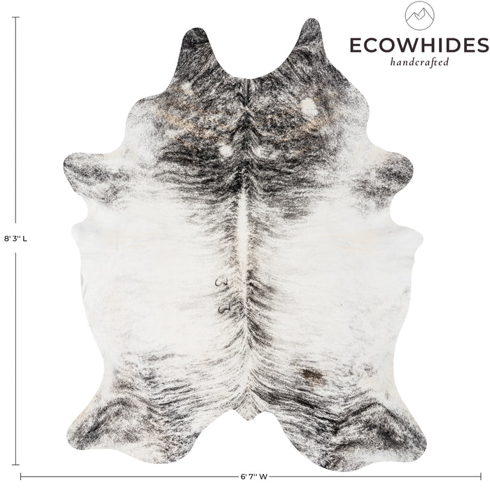 Brazilian Light Grey Brindle Cowhide Rug Size 8'3" L x 6'7" W 9239
