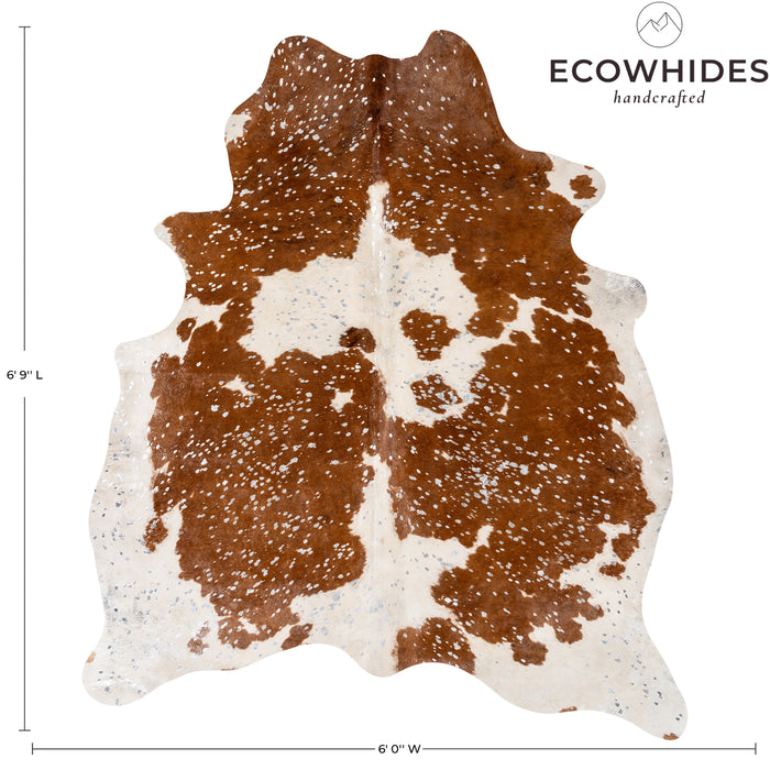 Brazilian Silver Metallic Cowhide Rug Size 6'9" L x 6'0" W 9262