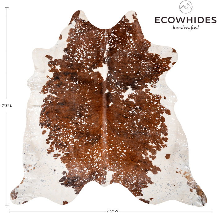 Brazilian Silver Metallic Cowhide Rug Size 7'3" L x 7'5" W 9272