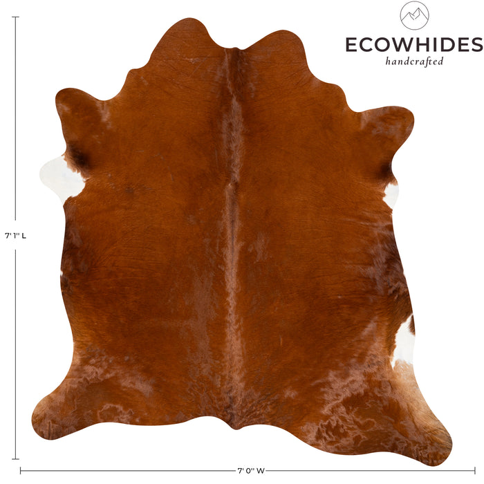 Brazilian Brown Cowhide Rug Size 7'1" L x 7'0" W 9659