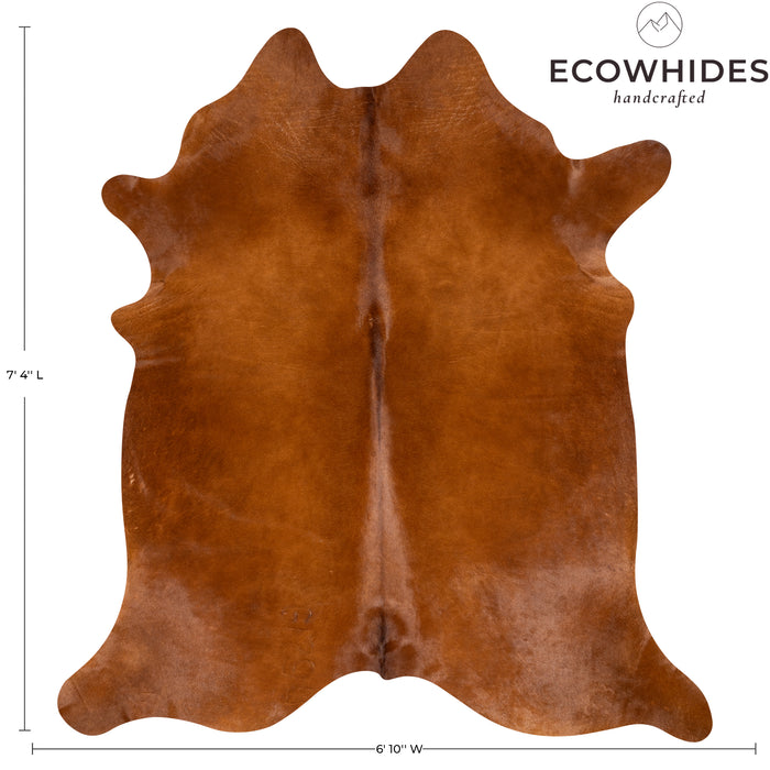 Brazilian Brown Cowhide Rug Size 7'4" L x 6'10" W 9663