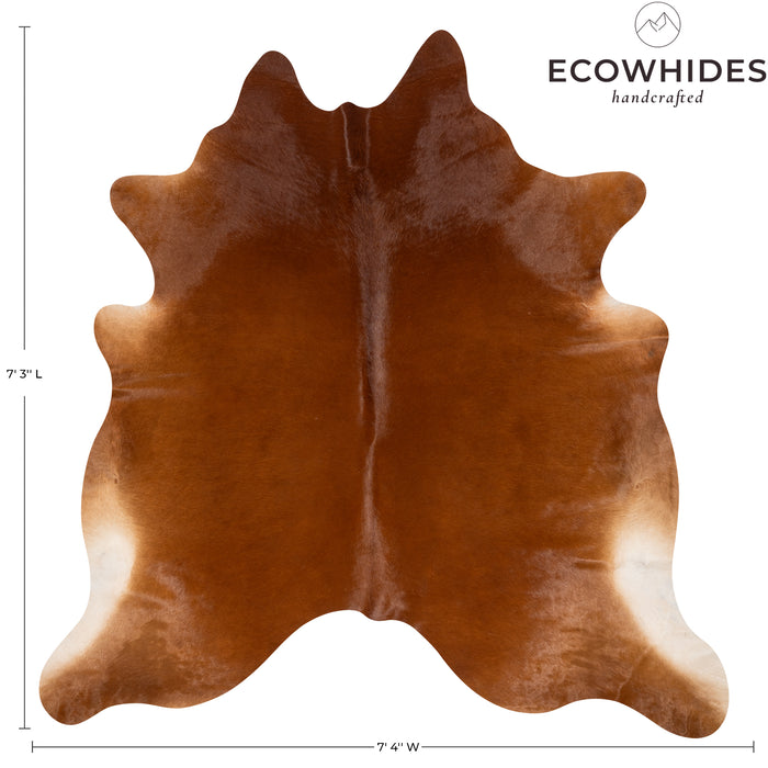 Brazilian Brown Cowhide Rug Size 7'3" L x 7'4" W 9665