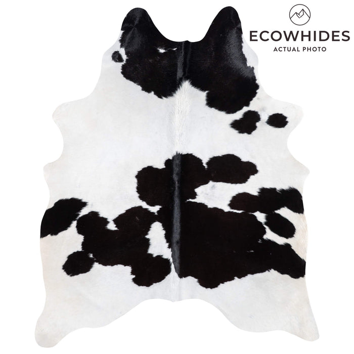 Brazilian Black and White Cowhide Rug Size 6'7" L x 5'7" W 1009