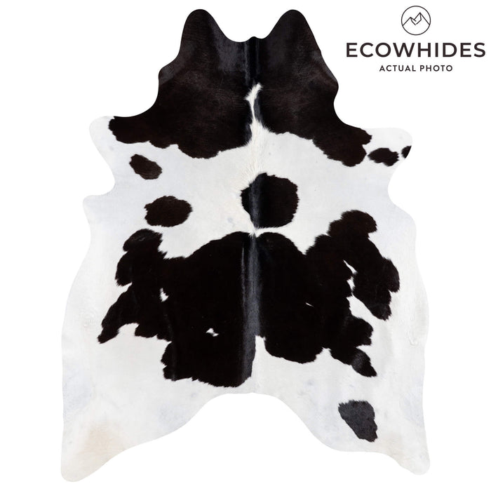 Brazilian Black and White Cowhide Rug Size 7'2" L x 5'9" W 1010