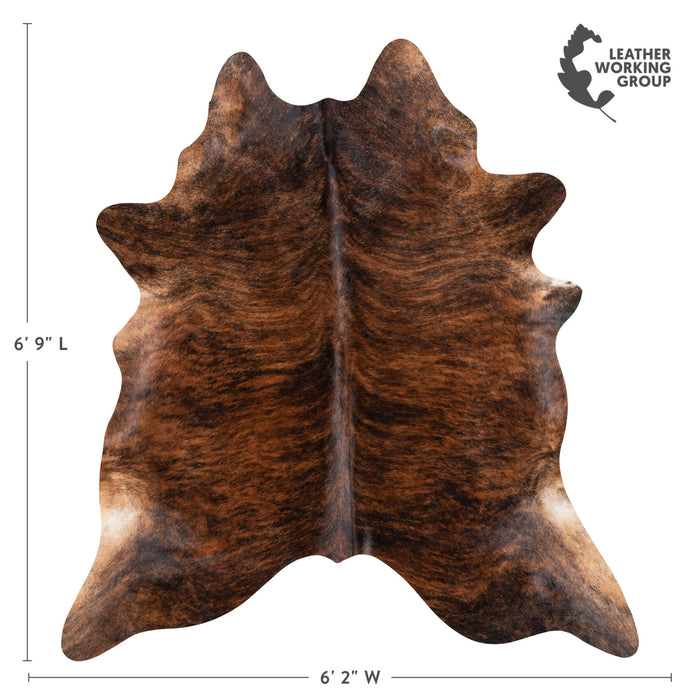 Brazilian Dark Brindle Cowhide Rug Size 6'9" L x 6'2" W 1019
