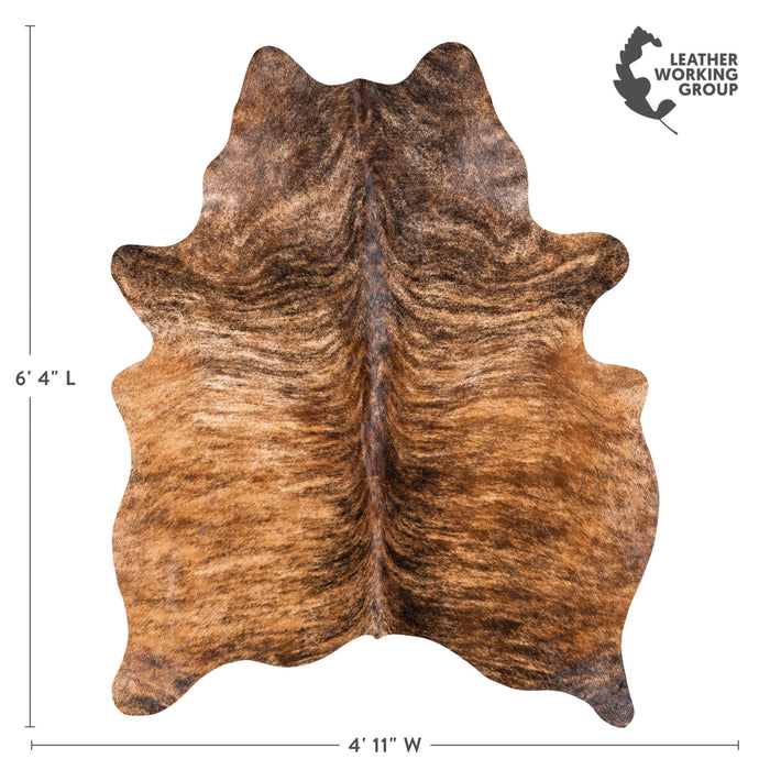 Brazilian Brindle Cowhide Rug Size 6'4" L x 4'11" W 1024