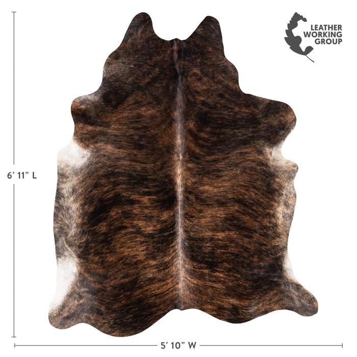 Brazilian Dark Brindle Cowhide Rug Size 6'11" L x 5'10" W 1025