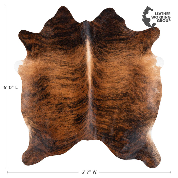 Brazilian Brindle Cowhide Rug Size 6'0" L x 5'7" W 1027