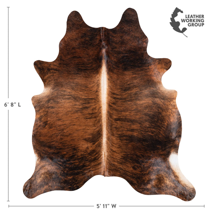 Brazilian Brindle Cowhide Rug Size 6'8" L x 5'11" W 1032