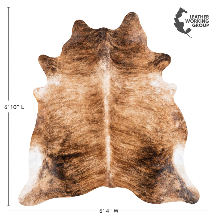 Brazilian Brindle Cowhide Rug Size 6'10" L x 6'4" W 1035