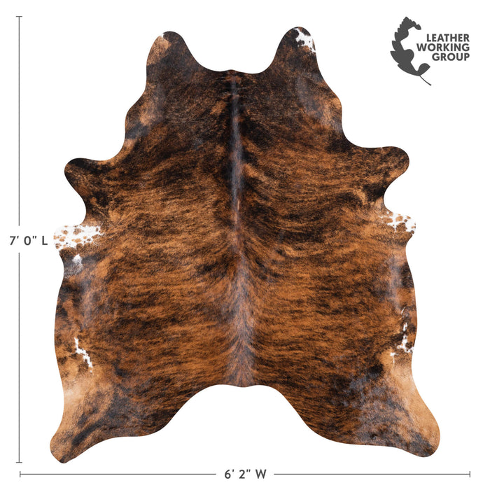 Brazilian Brindle Cowhide Rug Size 7'0" L x 6'2" W 1042