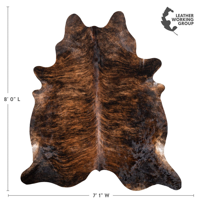 Brazilian Dark Brindle Cowhide Rug Size 8'0" L x 7'1" W 1044