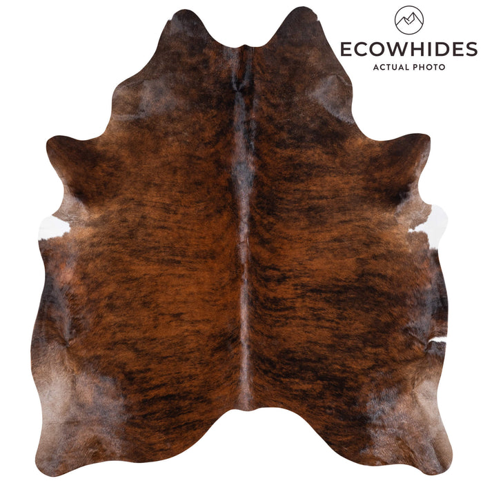 Brazilian Dark Brindle Cowhide Rug Size 6'3" L x 5'9" W 1048