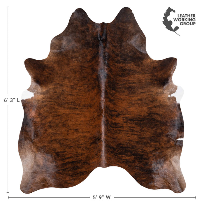 Brazilian Dark Brindle Cowhide Rug Size 6'3" L x 5'9" W 1048