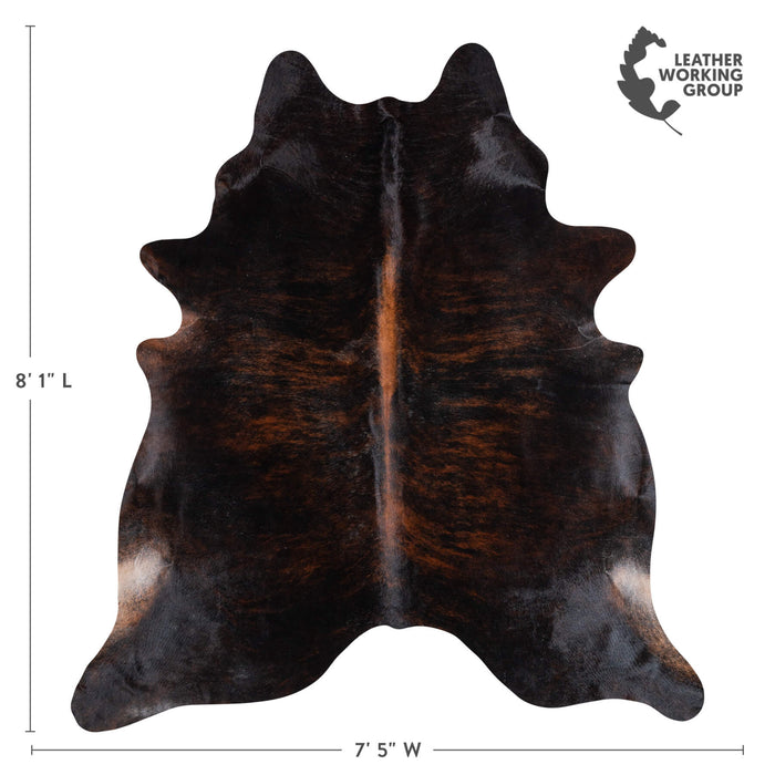 Brazilian Dark Brindle Cowhide Rug Size 8'1" L x 7'5" W 1051