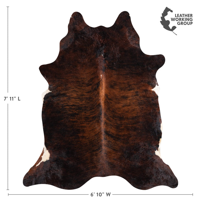 Brazilian Dark Brindle Cowhide Rug Size 7'11" L x 6'10" W 1052