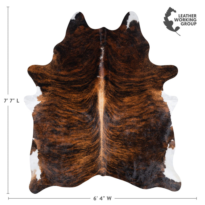 Brazilian Dark Brindle Cowhide Rug Size 7'7" L x 6'4" W 1055