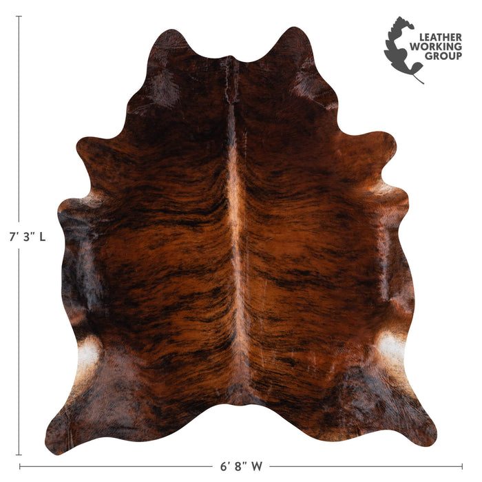 Brazilian Dark Brindle Cowhide Rug Size 7'3" L x 6'8" W 1060
