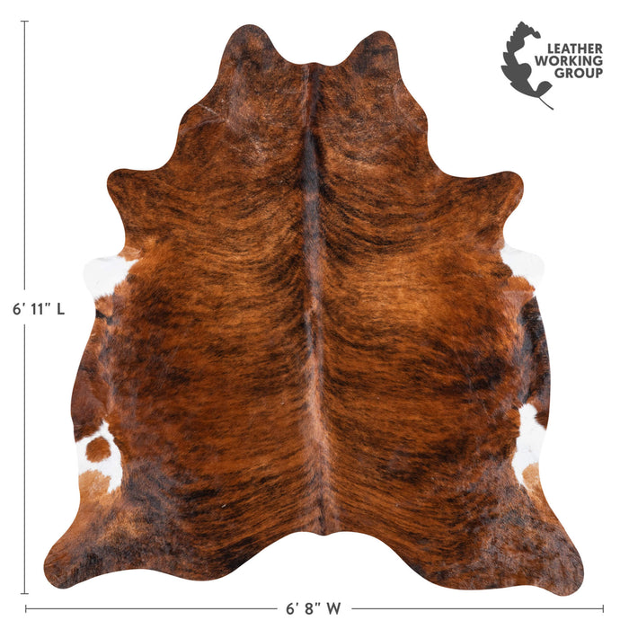 Brazilian Brindle Cowhide Rug Size 6'11" L x 6'8" W 1061