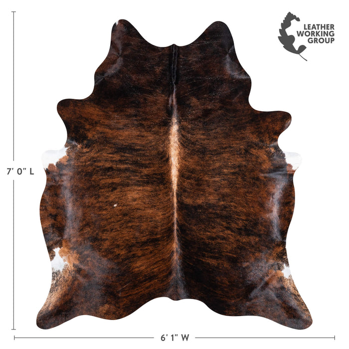 Brazilian Brindle Cowhide Rug Size 7'0" L x 6'1" W 1064