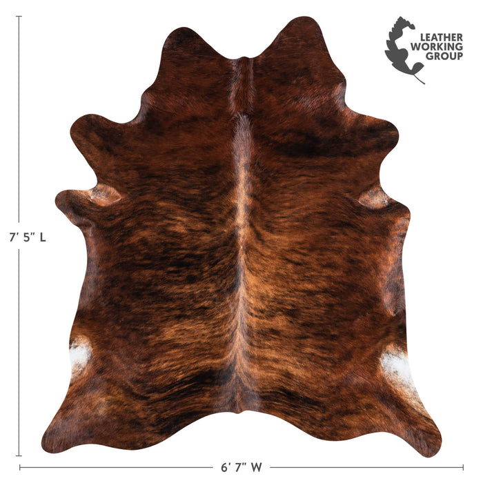 Brazilian Brindle Cowhide Rug Size 7'5" L x 6'7" W 1065