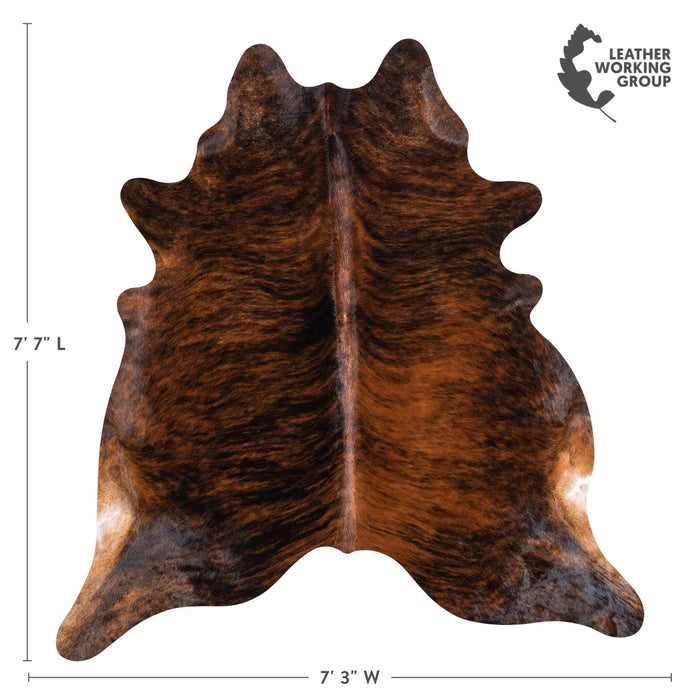 Brazilian Dark Brindle Cowhide Rug Size 7'7" L x 7'3" W 1067