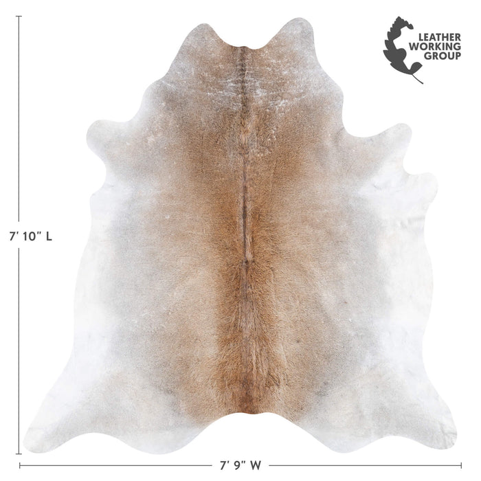 Brazilian Grey Palomino Cowhide Rug Size 7'10" L x 7'9" W 1069