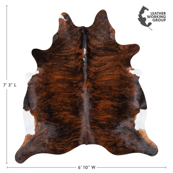 Brazilian Dark Brindle Cowhide Rug Size 7'3" L x 6'10" W 1070