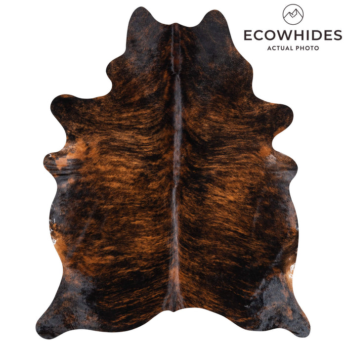 Brazilian Dark Brindle Cowhide Rug Size 7'4" L x 6'0" W 1076