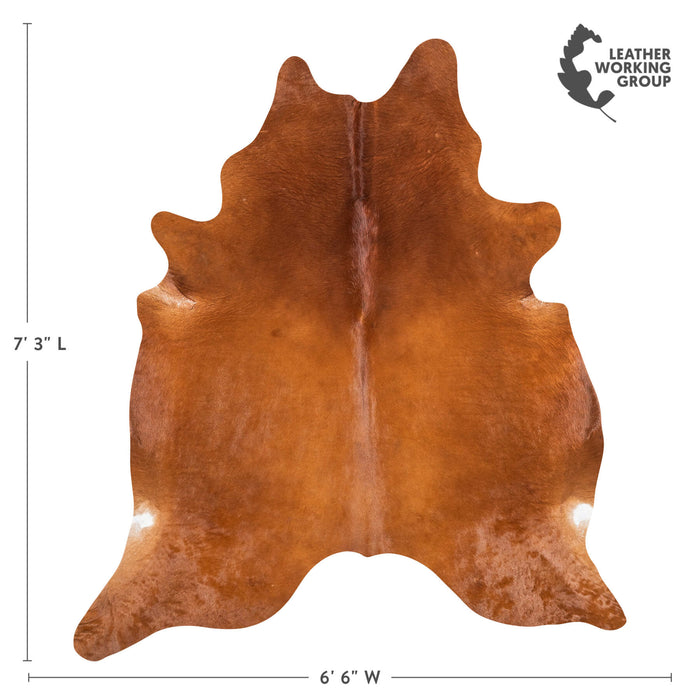 Brazilian Brown Cowhide Rug Size 7'3" L x 6'6" W 1087