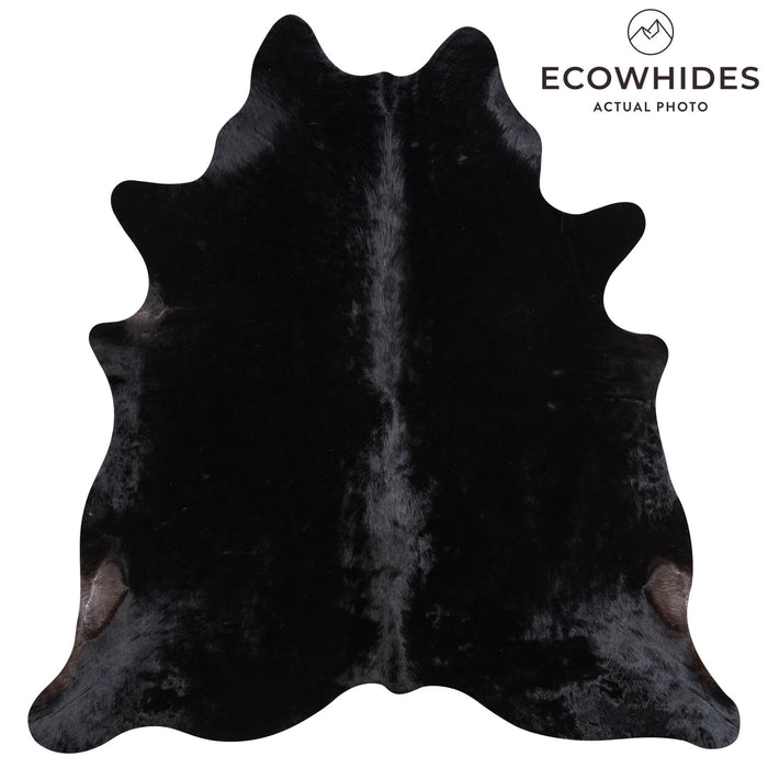 Brazilian Solid Black Cowhide Rug Size 6'8" L x 6'5" W 1095