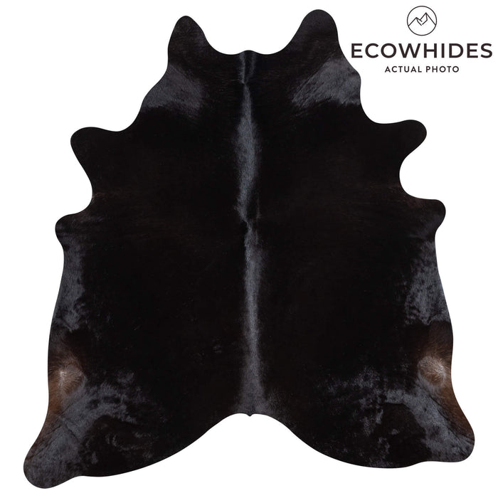 Brazilian Solid Black Cowhide Rug Size 6'8" L x 6'3" W 1098