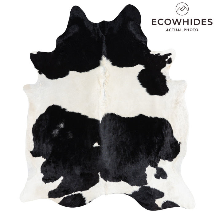 Brazilian Black and White Cowhide Rug Size 7'9" L x 6'8" W 1112