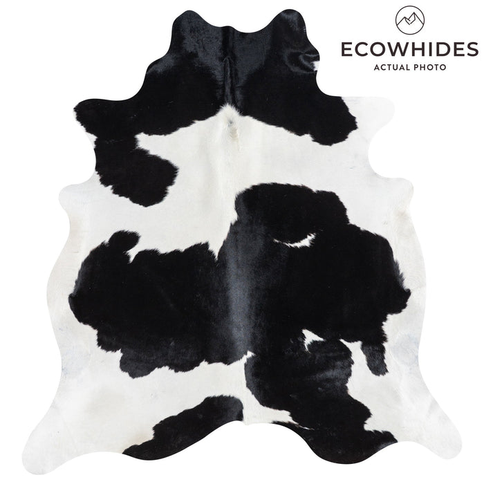 Brazilian Black and White Cowhide Rug Size 7'7" L x 7'3" W 1117